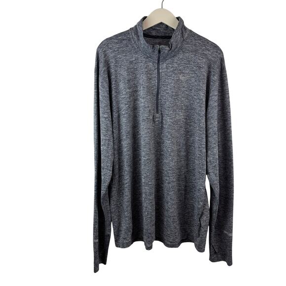 Nike Dri-Fit 1/4 Zip Pullover Running Shirt Gray Men's XL - Picture 1 of 4